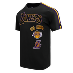 NBA LOS ANGELES LAKERS RETRO CLASSIC MEN'S STRIPED TEE (BLACK/PURPLE/YELLOW)