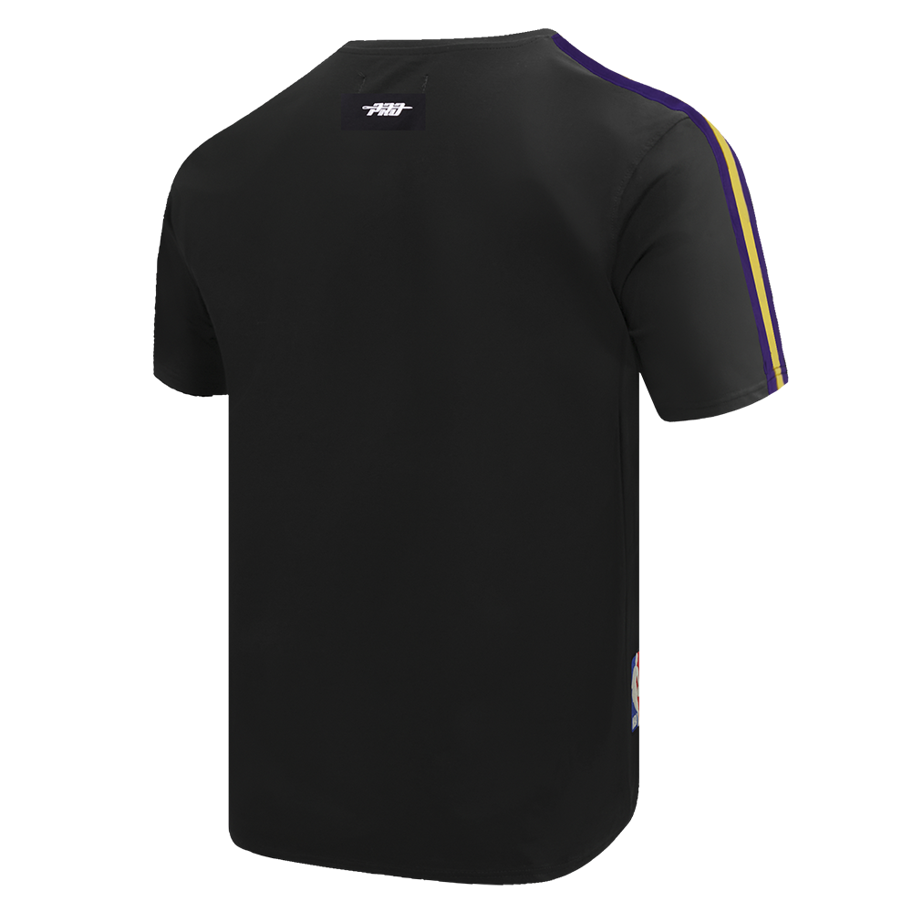 NBA LOS ANGELES LAKERS RETRO CLASSIC MEN'S STRIPED TEE (BLACK/PURPLE/YELLOW)