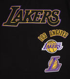NBA LOS ANGELES LAKERS RETRO CLASSIC MEN'S STRIPED TEE (BLACK/PURPLE/YELLOW)