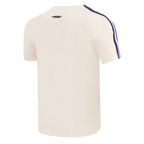 NBA LOS ANGELES LAKERS RETRO CLASSIC T-SHIRT À RAYURES POUR HOMME (COQUILLE D'ŒUF/VIOLET)