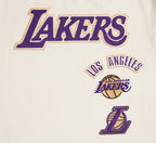 NBA LOS ANGELES LAKERS RETRO CLASSIC T-SHIRT À RAYURES POUR HOMME (COQUILLE D'ŒUF/VIOLET)