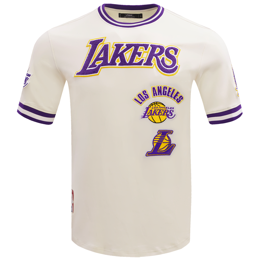NBA LOS ANGELES LAKERS RETRO CLASSIC T-SHIRT POUR HOMME (COQUILLE D'ŒUF/VIOLET)