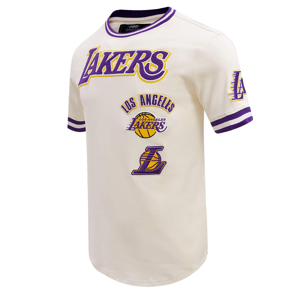 NBA LOS ANGELES LAKERS RETRO CLASSIC MEN'S TEE (EGGSHELL/PURPLE)