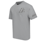 NBA LOS ANGELES LAKERS NEUTRAL T-SHIRT À ÉPAULES TOMBANTES POUR HOMME (GRIS CHINÉ FONCÉ)