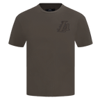 NBA LOS ANGELES LAKERS NEUTRAL T-SHIRT À ÉPAULES TOMBANTES POUR HOMME (TAUPE FONCÉ)