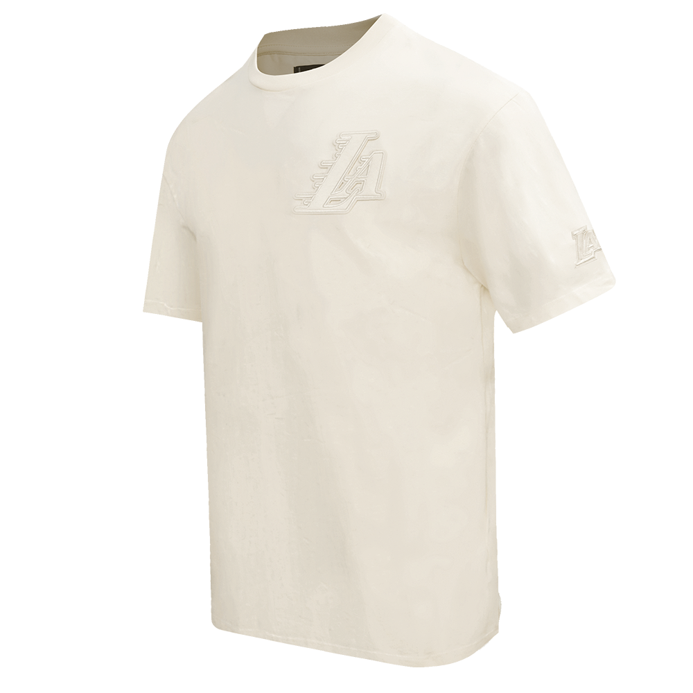 NBA LOS ANGELES LAKERS NEUTRAL COTTON JERSEY DROP SHOULDER TEE (EGGSHELL)