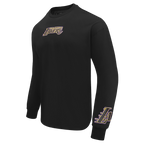 NBA LOS ANGELES LAKERS WINGSPAN T-SHIRT À MANCHES LONGUES ET À ÉPAULES TOMBANTES POUR HOMME (NOIR)