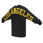 NBA LOS ANGELES LAKERS WINGSPAN T-SHIRT À MANCHES LONGUES ET À ÉPAULES TOMBANTES POUR HOMME (NOIR)