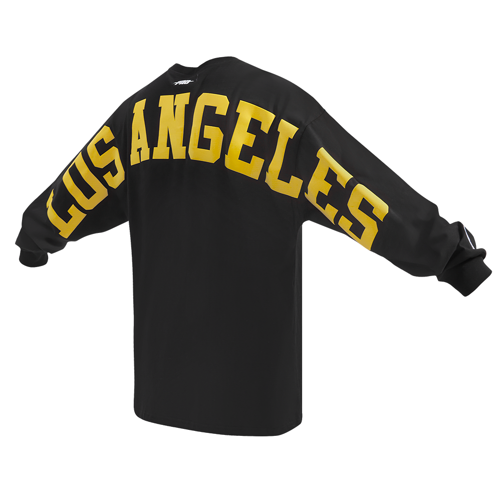 NBA LOS ANGELES LAKERS WINGSPAN T-SHIRT À MANCHES LONGUES ET À ÉPAULES TOMBANTES POUR HOMME (NOIR)