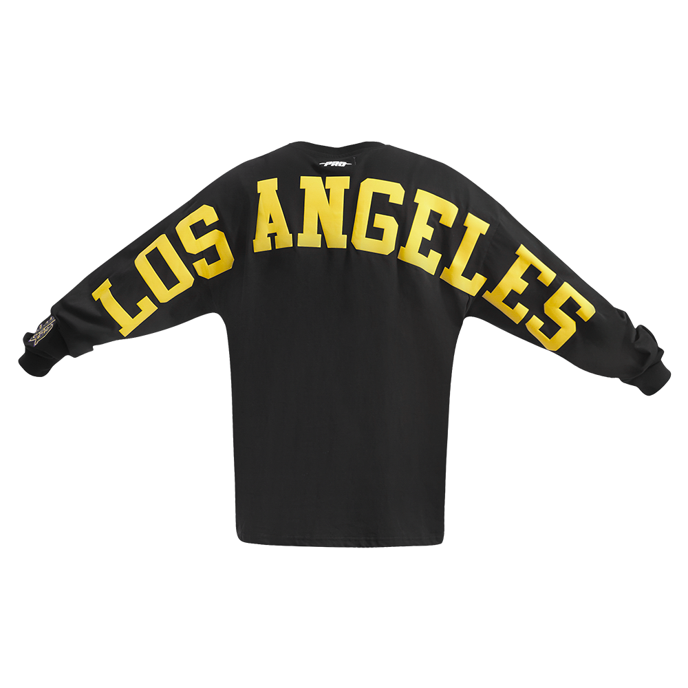 NBA LOS ANGELES LAKERS WINGSPAN T-SHIRT À MANCHES LONGUES ET À ÉPAULES TOMBANTES POUR HOMME (NOIR)