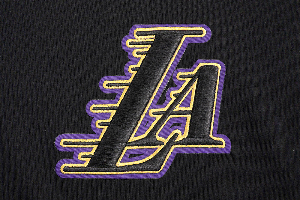 NBA LOS ANGELES LAKERS WINGSPAN T-SHIRT À MANCHES LONGUES ET À ÉPAULES TOMBANTES POUR HOMME (NOIR)