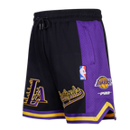NBA LOS ANGELES LAKERS SCRIPT TAIL SHORT EN MAILLE DOUBLE 2.0 POUR HOMME (NOIR/VIOLET)