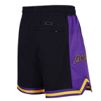 NBA LOS ANGELES LAKERS SCRIPT TAIL SHORT EN MAILLE DOUBLE 2.0 POUR HOMME (NOIR/VIOLET)