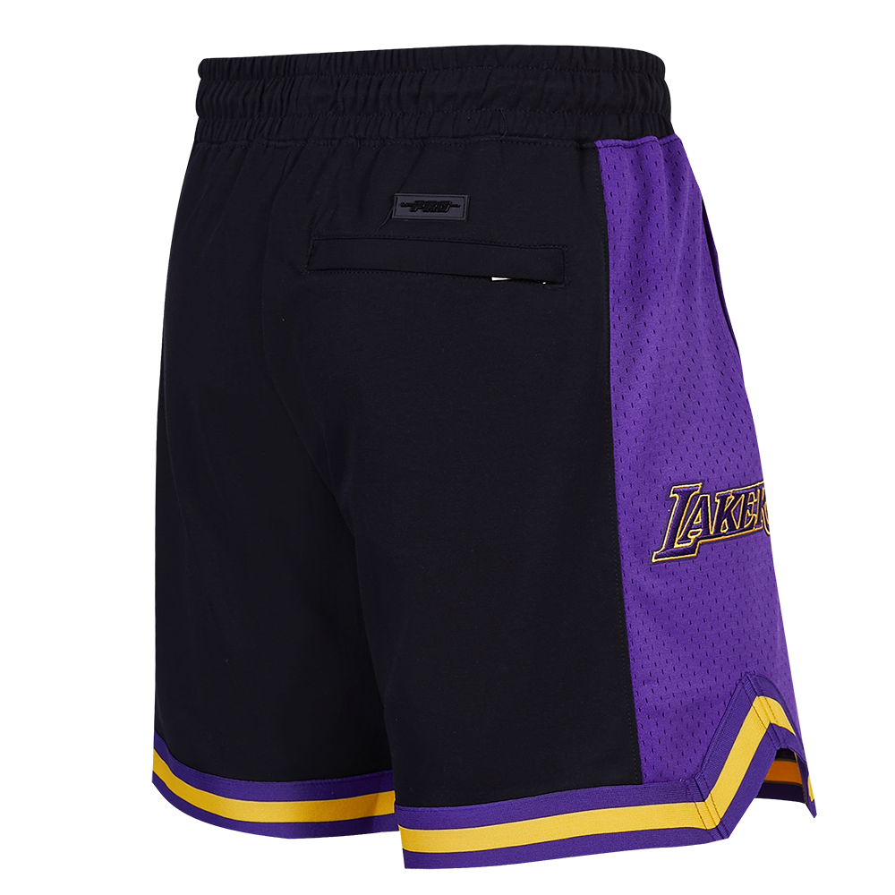 NBA LOS ANGELES LAKERS SCRIPT TAIL SHORT EN MAILLE DOUBLE 2.0 POUR HOMME (NOIR/VIOLET)