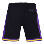NBA LOS ANGELES LAKERS SCRIPT TAIL SHORT EN MAILLE DOUBLE 2.0 POUR HOMME (NOIR/VIOLET)