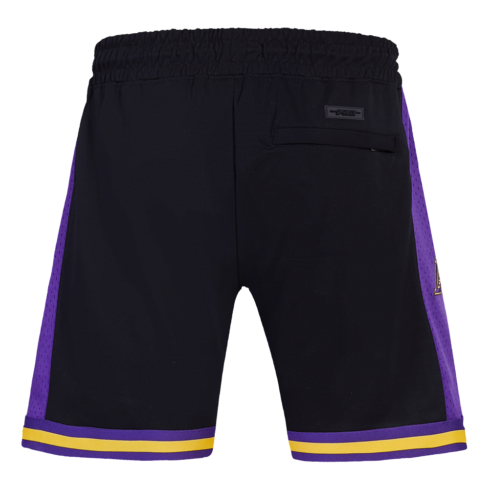 NBA LOS ANGELES LAKERS SCRIPT TAIL SHORT EN MAILLE DOUBLE 2.0 POUR HOMME (NOIR/VIOLET)