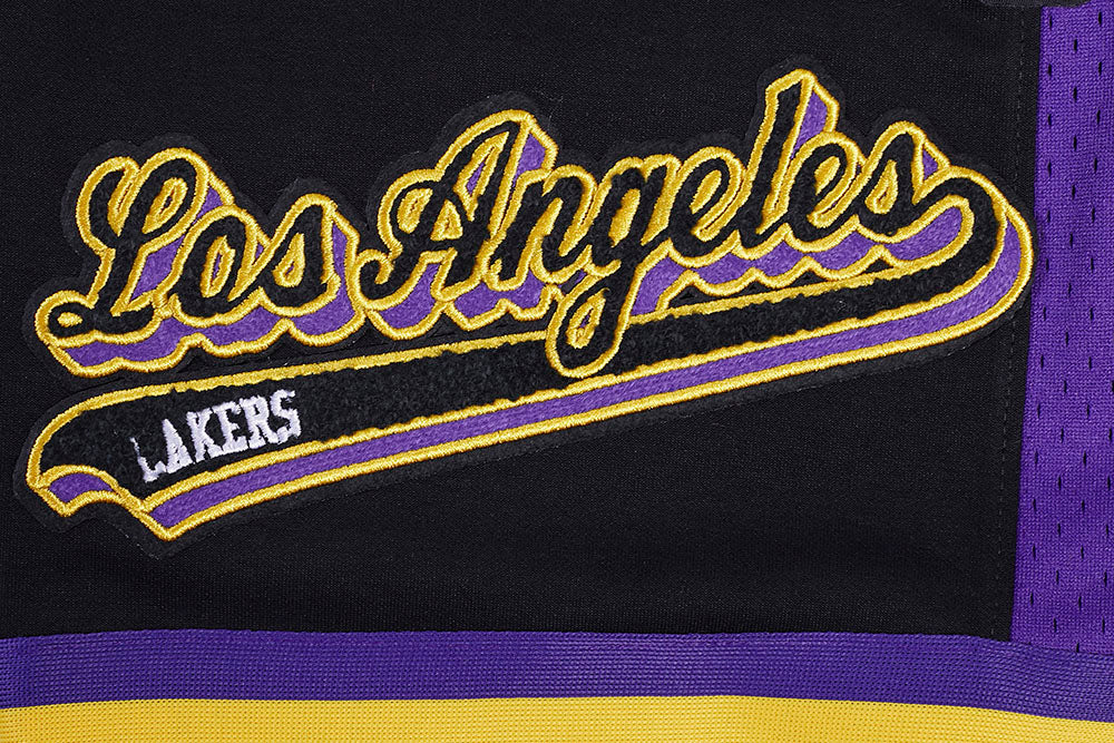NBA LOS ANGELES LAKERS SCRIPT TAIL SHORT EN MAILLE DOUBLE 2.0 POUR HOMME (NOIR/VIOLET)