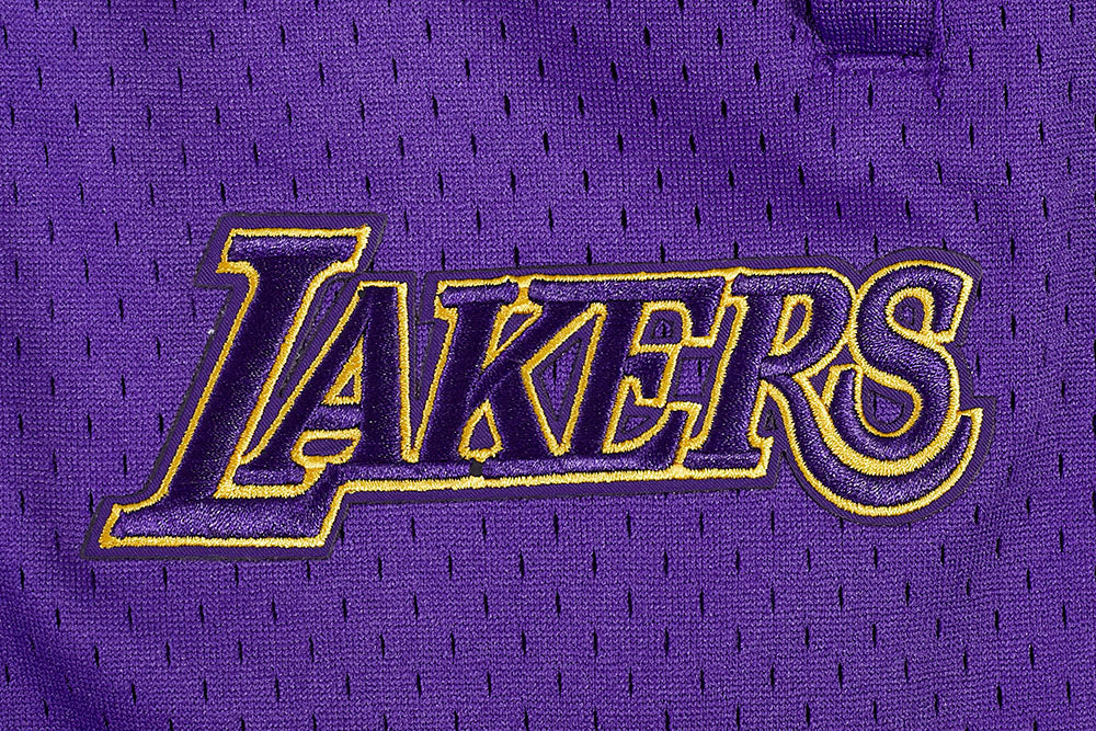 NBA LOS ANGELES LAKERS SCRIPT TAIL SHORT EN MAILLE DOUBLE 2.0 POUR HOMME (NOIR/VIOLET)