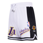 NBA LOS ANGELES LAKERS SCRIPT TAIL MEN'S DOUBLE KNIT 2.0 SHORT (WHITE/BLACK)