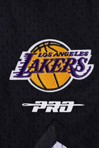 NBA LOS ANGELES LAKERS SCRIPT TAIL MEN'S DOUBLE KNIT 2.0 SHORT (WHITE/BLACK)