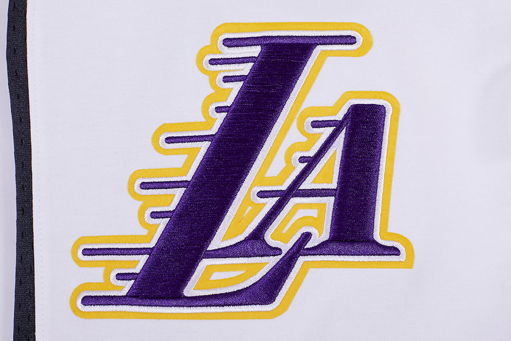 NBA LOS ANGELES LAKERS SCRIPT TAIL MEN'S DOUBLE KNIT 2.0 SHORT (WHITE/BLACK)
