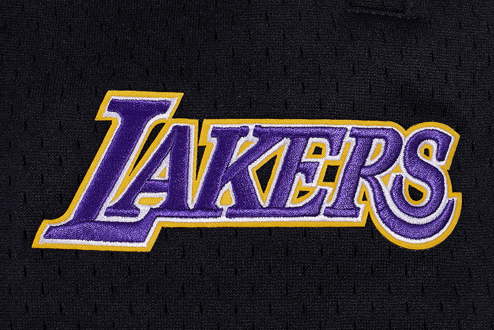 NBA LOS ANGELES LAKERS SCRIPT TAIL MEN'S DOUBLE KNIT 2.0 SHORT (WHITE/BLACK)