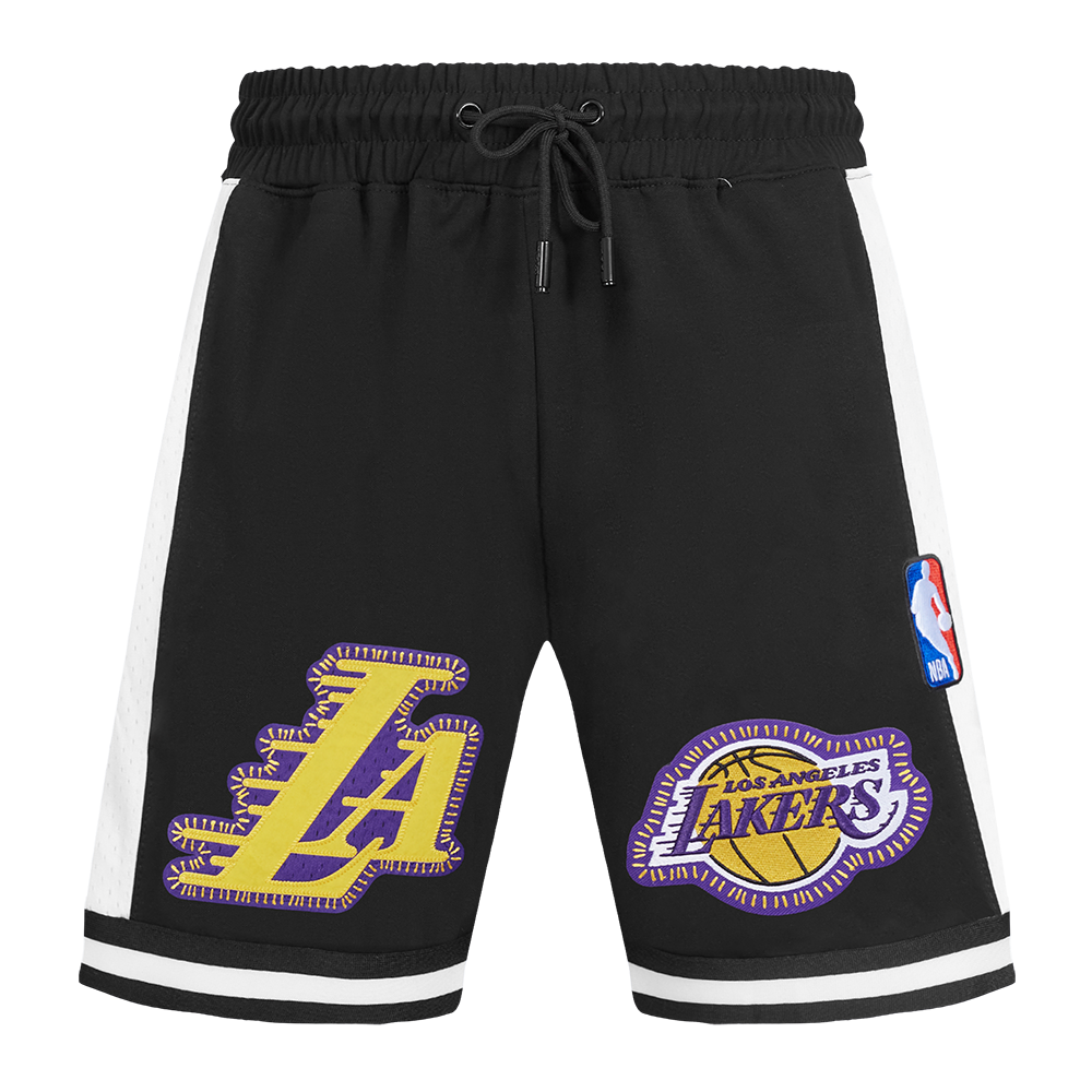 NBA LOS ANGELES LAKERS DIY PICK STITCH MEN'S DOUBLE KNIT 2.0 SHORT (BLACK)