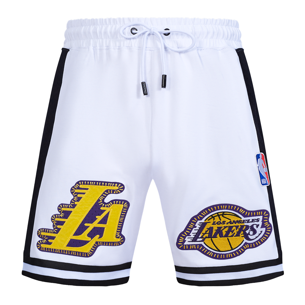 NBA LOS ANGELES LAKERS DIY PICK STITCH MEN'S DOUBLE KNIT 2.0 SHORT (WHITE/BLACK)