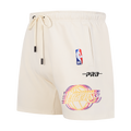 NBA LOS ANGELES LAKERS ECHO LOGO MEN'S FLEECE SHORT (EGGSHELL)