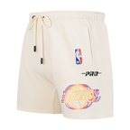NBA LOS ANGELES LAKERS ECHO LOGO MEN'S FLEECE SHORT (EGGSHELL)