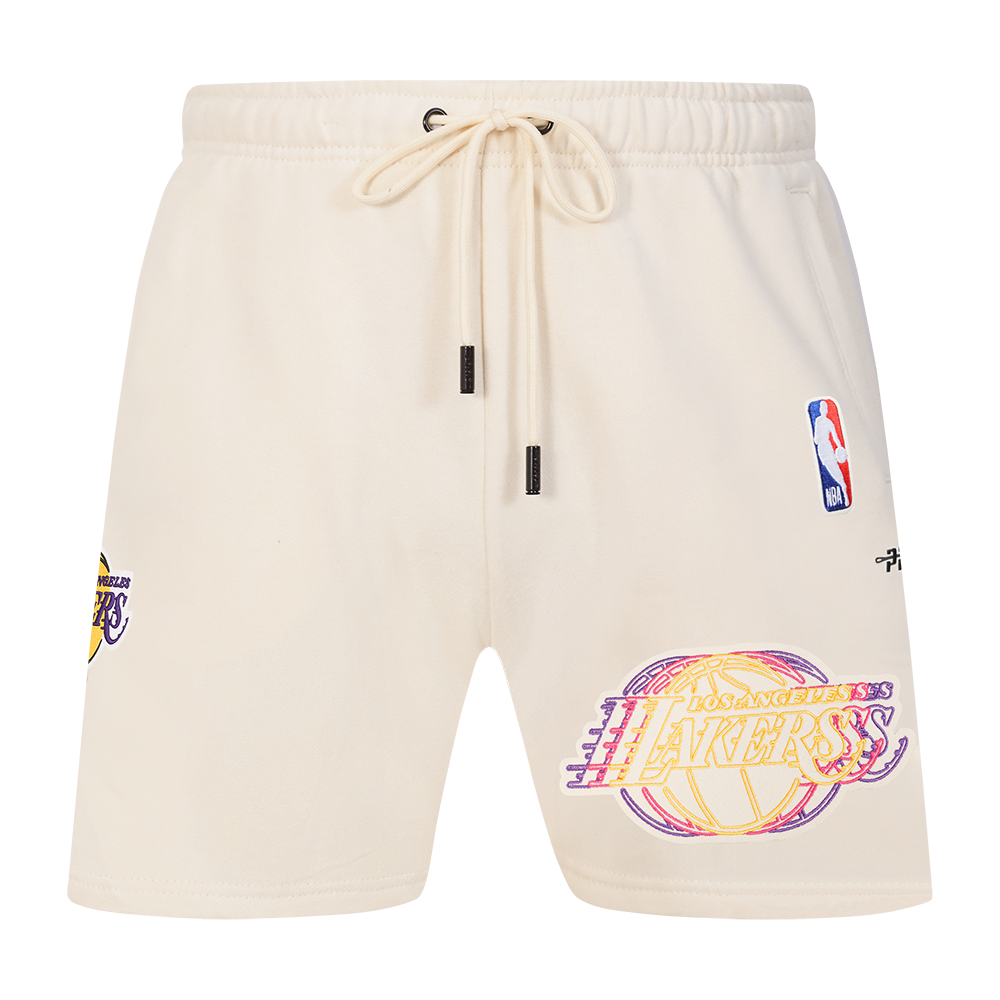 NBA LOS ANGELES LAKERS ECHO LOGO MEN'S FLEECE SHORT (EGGSHELL)