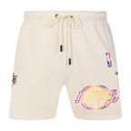 NBA LOS ANGELES LAKERS ECHO LOGO MEN'S FLEECE SHORT (EGGSHELL)