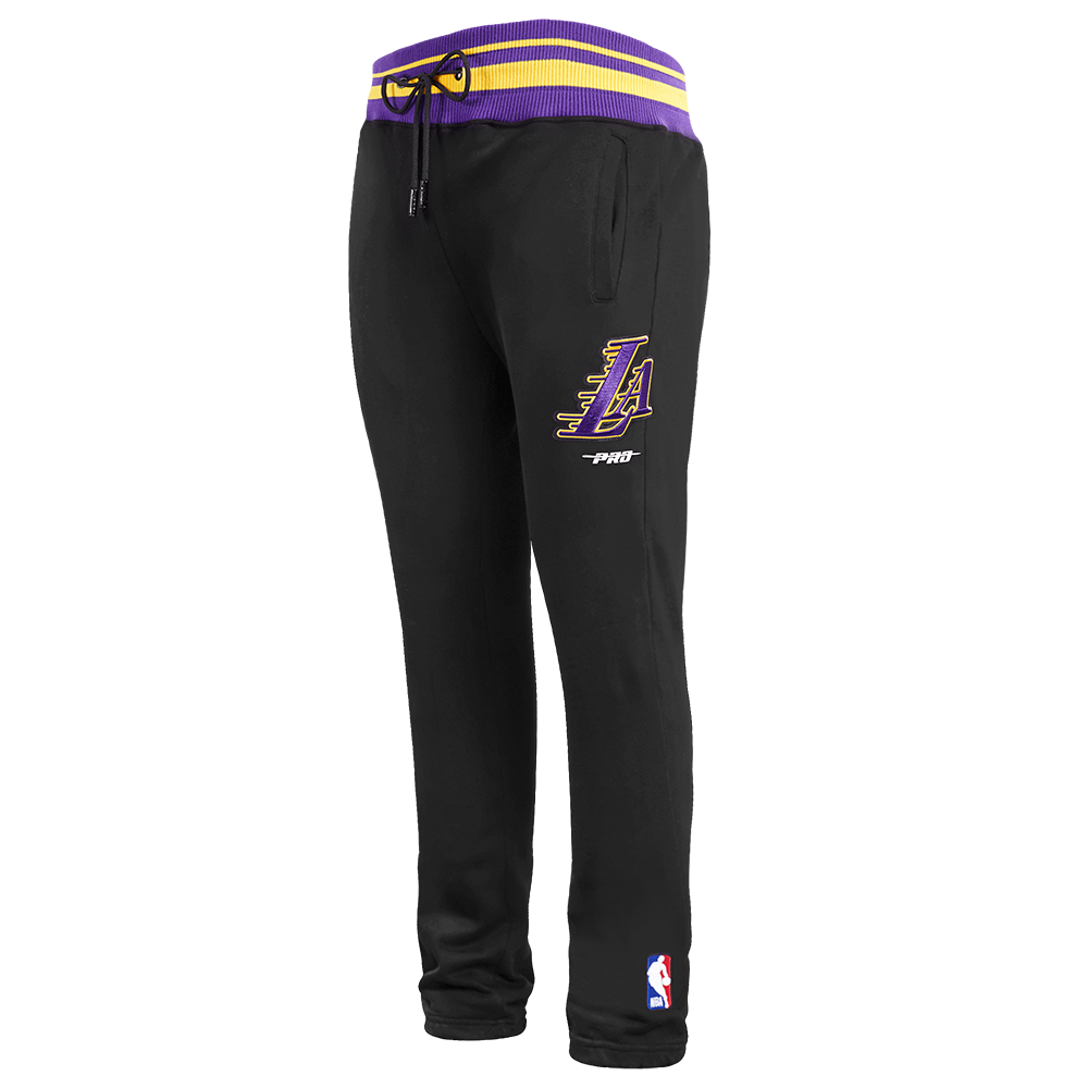 NBA LOS ANGELES LAKERS SCRIPT TAIL MEN'S RIB FLEECE SWEATPANT (BLACK/PURPLE)