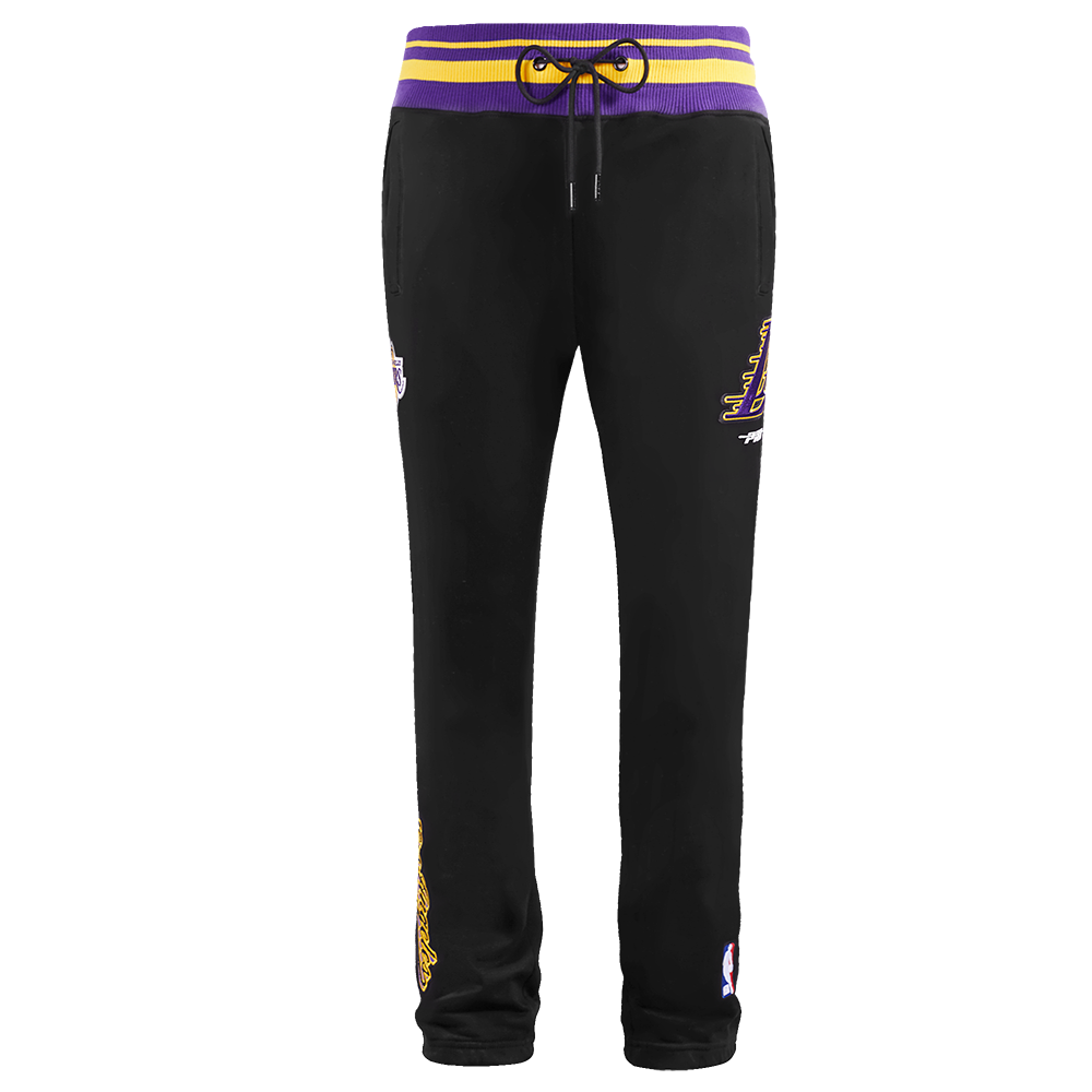 NBA LOS ANGELES LAKERS SCRIPT TAIL MEN'S RIB FLEECE SWEATPANT (BLACK/PURPLE)