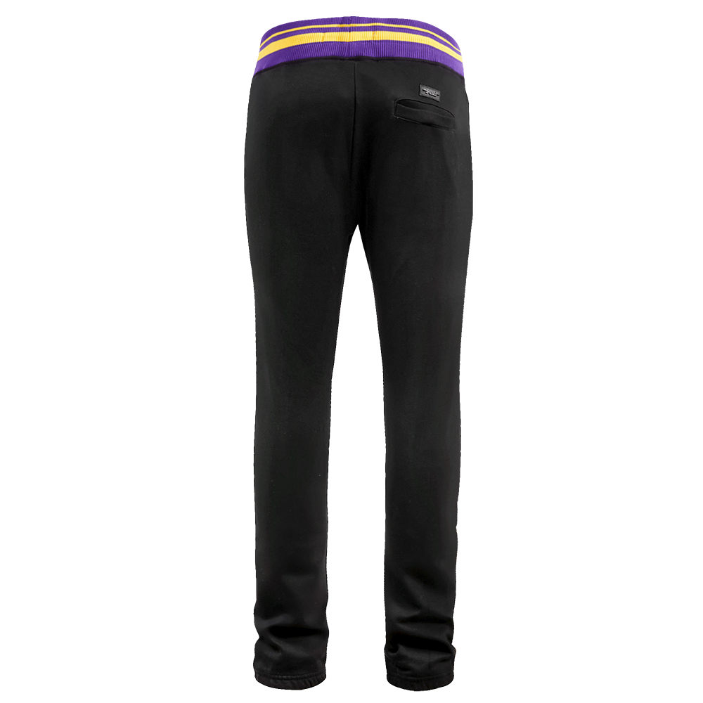 NBA LOS ANGELES LAKERS SCRIPT TAIL MEN'S RIB FLEECE SWEATPANT (BLACK/PURPLE)