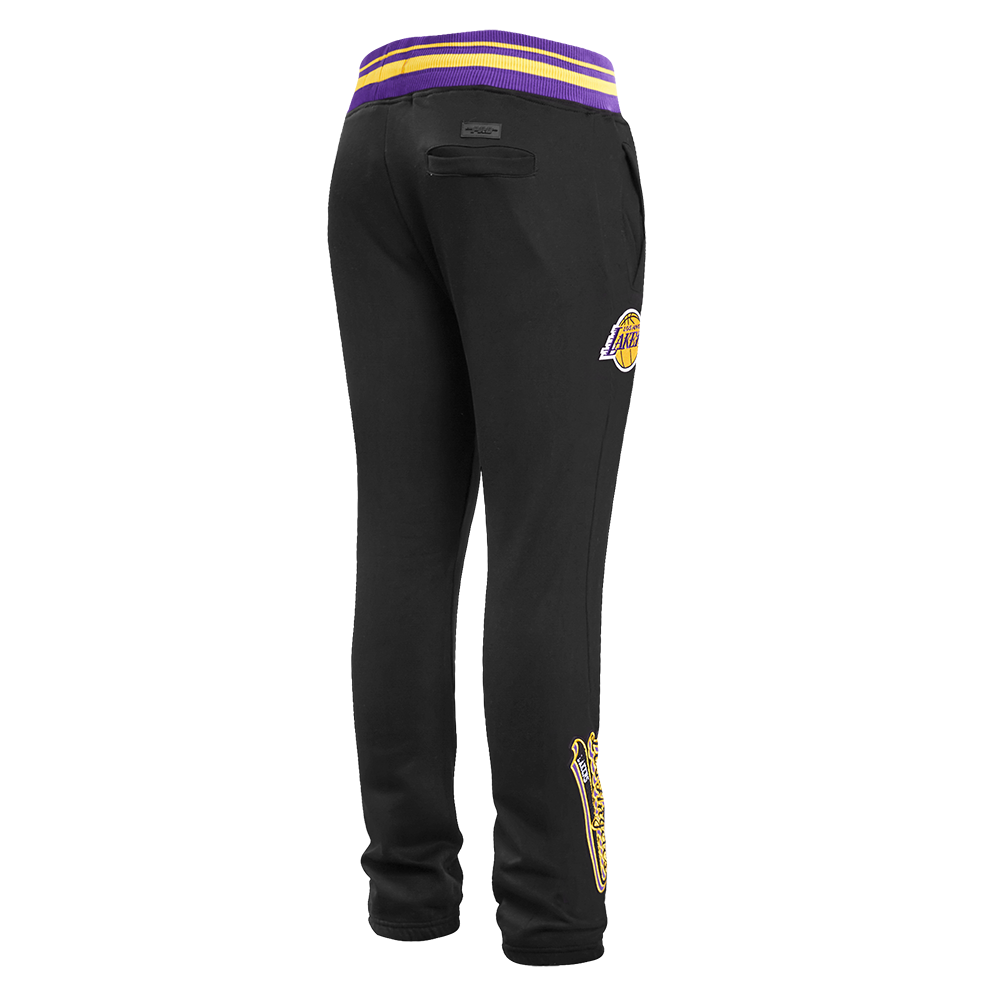 NBA LOS ANGELES LAKERS SCRIPT TAIL MEN'S RIB FLEECE SWEATPANT (BLACK/PURPLE)