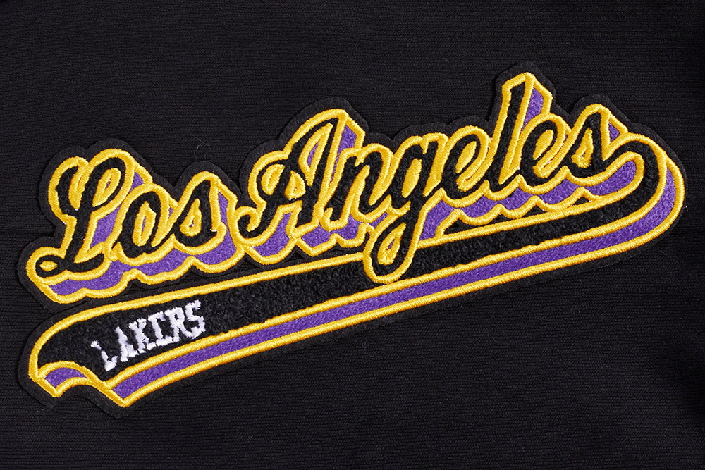 NBA LOS ANGELES LAKERS SCRIPT TAIL MEN'S RIB FLEECE SWEATPANT (BLACK/PURPLE)