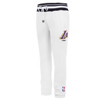 NBA LOS ANGELES LAKERS SCRIPT TAIL PANTALON OUATÉ EN MOLLETON CÔTELÉ POUR HOMME (BLANC/NOIR)