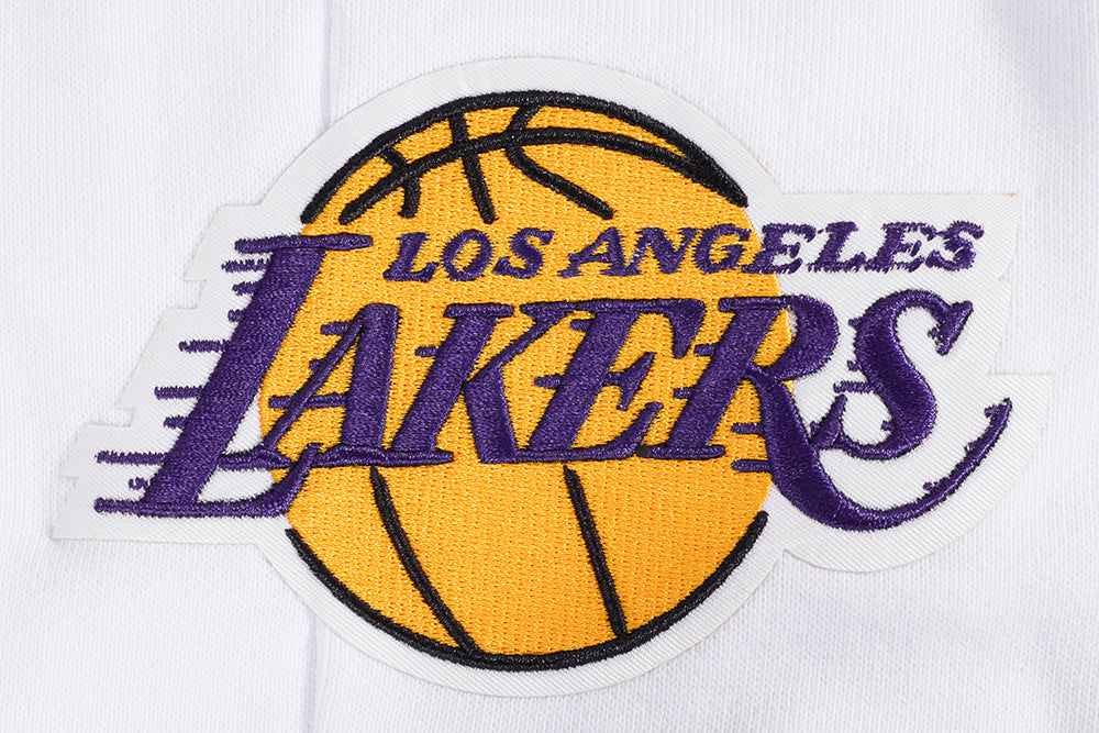 NBA LOS ANGELES LAKERS SCRIPT TAIL PANTALON OUATÉ EN MOLLETON CÔTELÉ POUR HOMME (BLANC/NOIR)