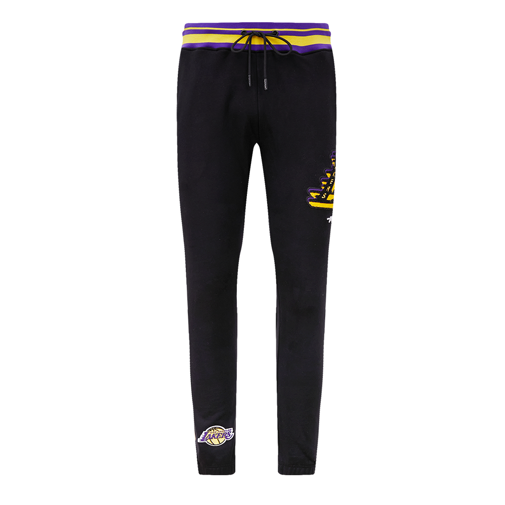 NBA LOS ANGELES LAKERS MASHUP MEN'S RIB SWEATPANT (BLACK/PURPLE)