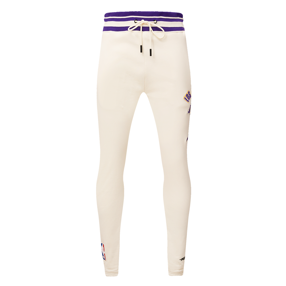 NBA LOS ANGELES LAKERS RETRO CLASSIC PANTALON OUATÉ POUR HOMME (COQUILLE D'ŒUF/VIOLET)