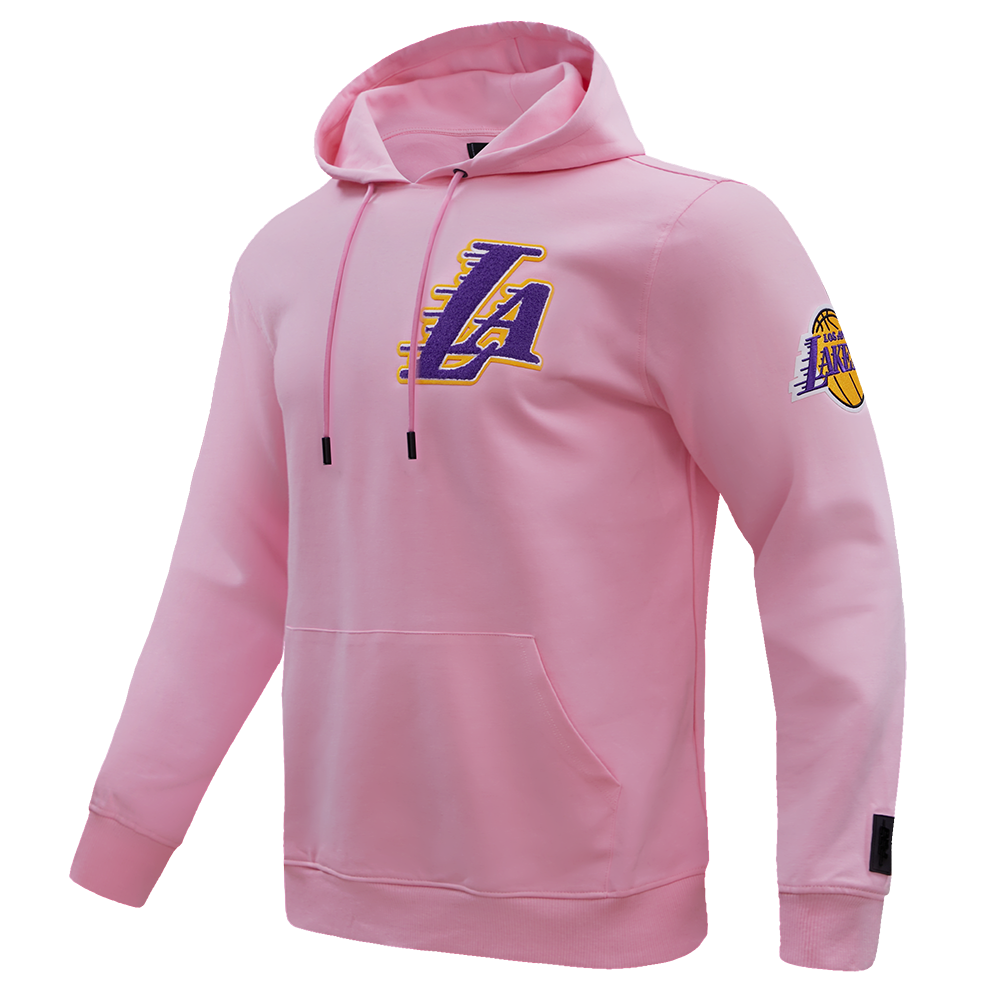 NBA LOS ANGELES LAKERS CLASSIC CHENILLE MEN'S PULLOVER HOODIE (PINK)