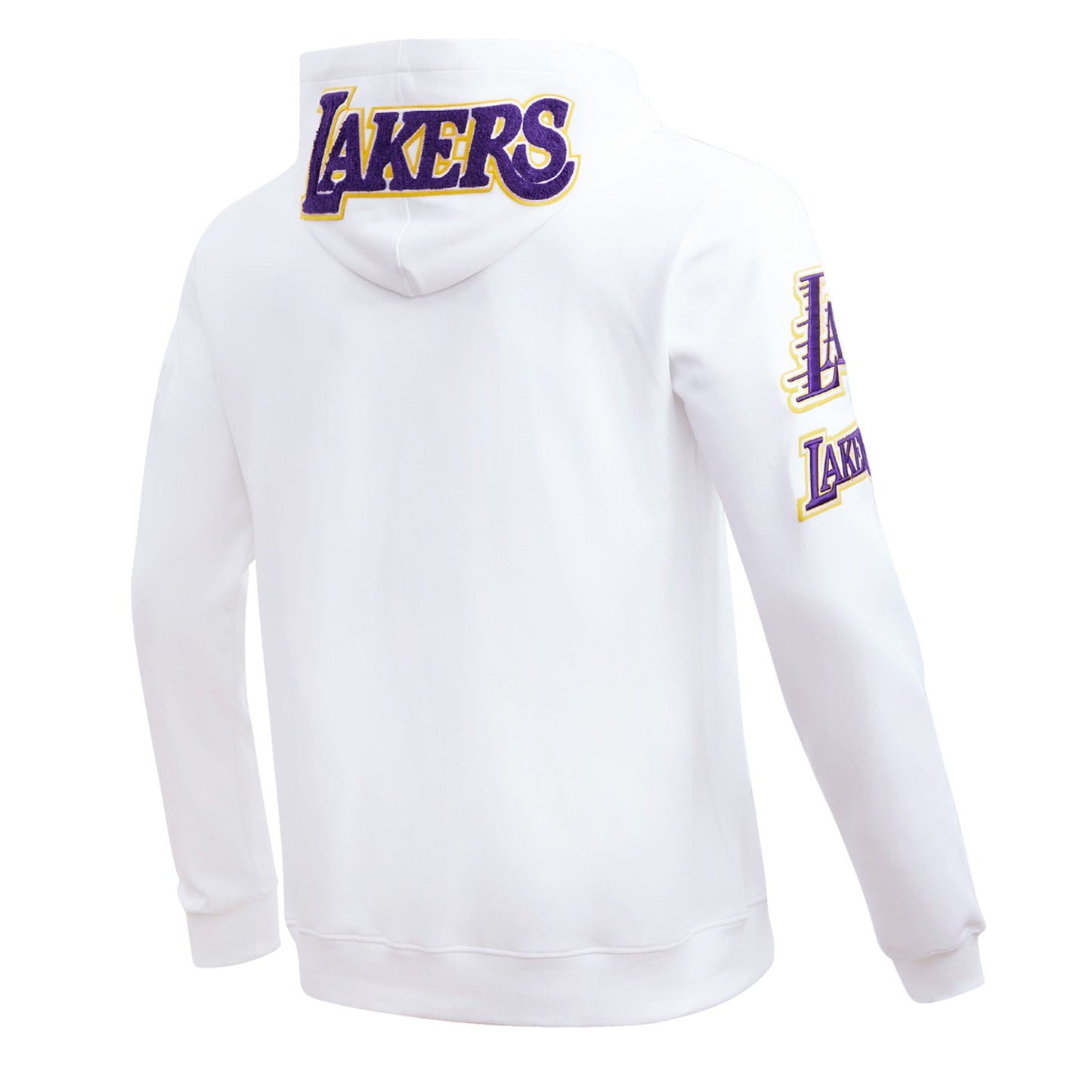 NBA LOS ANGELES LAKERS CLASSIC CHENILLE MEN'S PULLOVER HOODIE (WHITE)