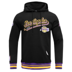 NBA LOS ANGELES LAKERS SCRIPT TAIL CHANDAIL À CAPUCHON EN MOLLETON CÔTELÉ POUR HOMME (NOIR/VIOLET)