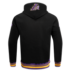 NBA LOS ANGELES LAKERS SCRIPT TAIL CHANDAIL À CAPUCHON EN MOLLETON CÔTELÉ POUR HOMME (NOIR/VIOLET)