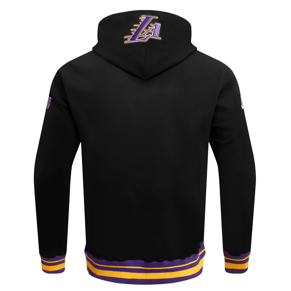 NBA LOS ANGELES LAKERS SCRIPT TAIL CHANDAIL À CAPUCHON EN MOLLETON CÔTELÉ POUR HOMME (NOIR/VIOLET)