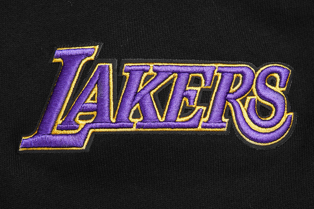 NBA LOS ANGELES LAKERS SCRIPT TAIL CHANDAIL À CAPUCHON EN MOLLETON CÔTELÉ POUR HOMME (NOIR/VIOLET)