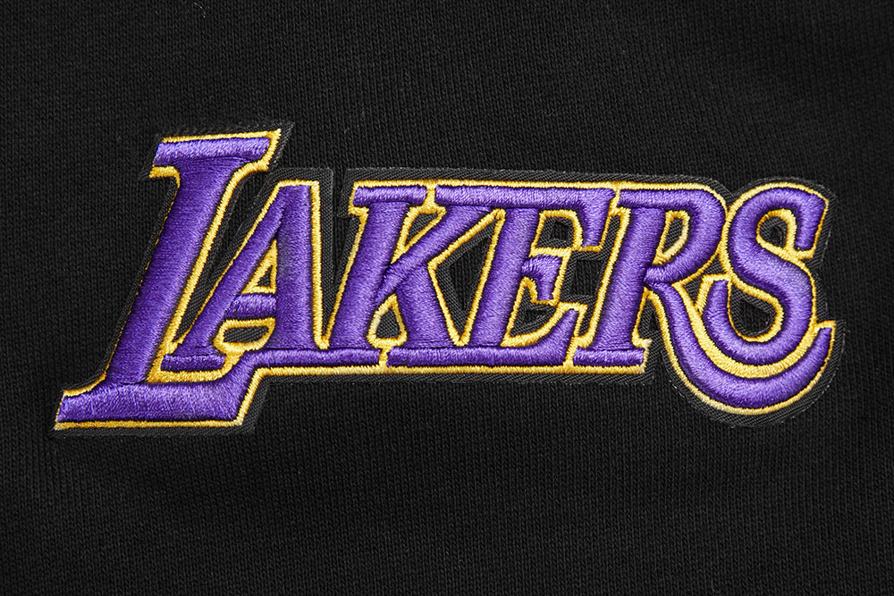 NBA LOS ANGELES LAKERS SCRIPT TAIL CHANDAIL À CAPUCHON EN MOLLETON CÔTELÉ POUR HOMME (NOIR/VIOLET)