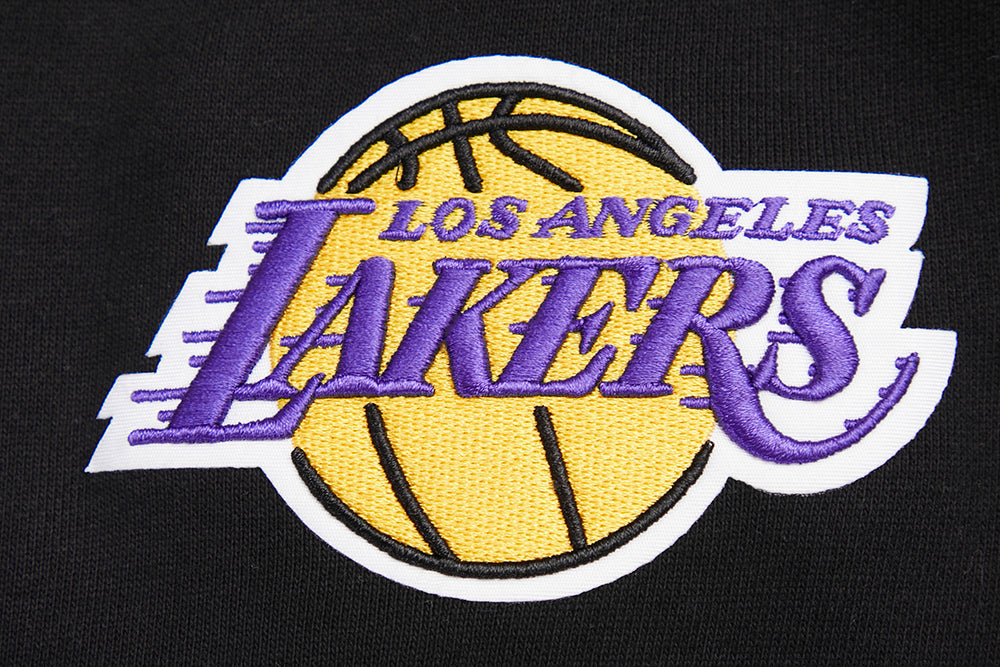 NBA LOS ANGELES LAKERS SCRIPT TAIL CHANDAIL À CAPUCHON EN MOLLETON CÔTELÉ POUR HOMME (NOIR/VIOLET)