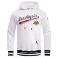 NBA LOS ANGELES LAKERS SCRIPT TAIL CHANDAIL À CAPUCHON EN MOLLETON CÔTELÉ POUR HOMME (BLANC/NOIR)